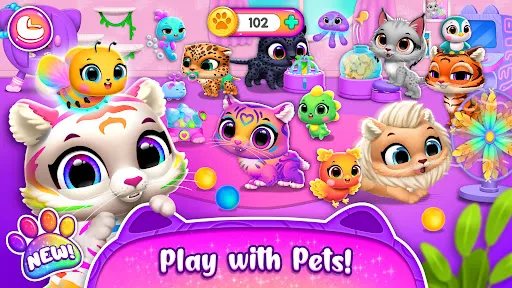 Gameplay screenshot 2 from Jungle Floof - Island Pet Care - Educational game