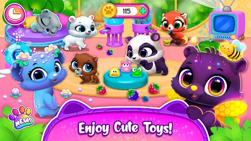 Gameplay screenshot 3 from Jungle Floof - Island Pet Care - Educational game